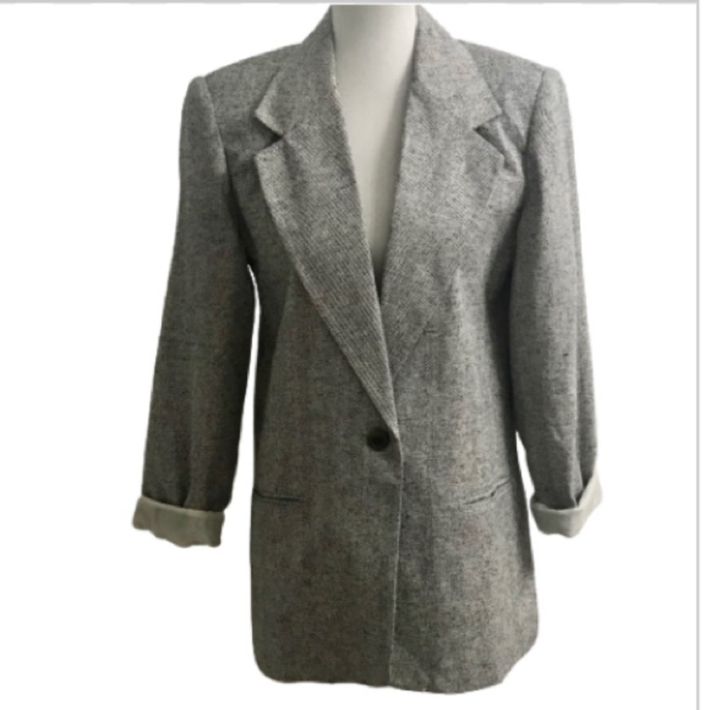 CC Courtenay Vintage 80s Wool and Silk Blazer 10